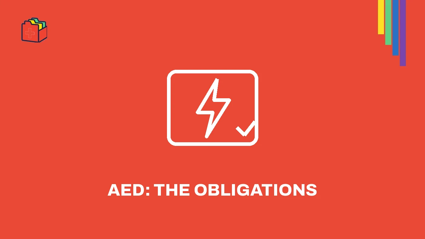 ActiBox banner: line icon of an AED with a check mark